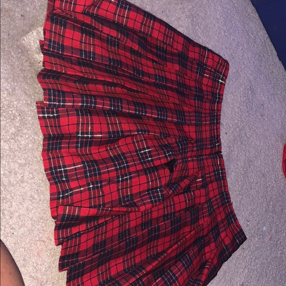 Red school girl skirt